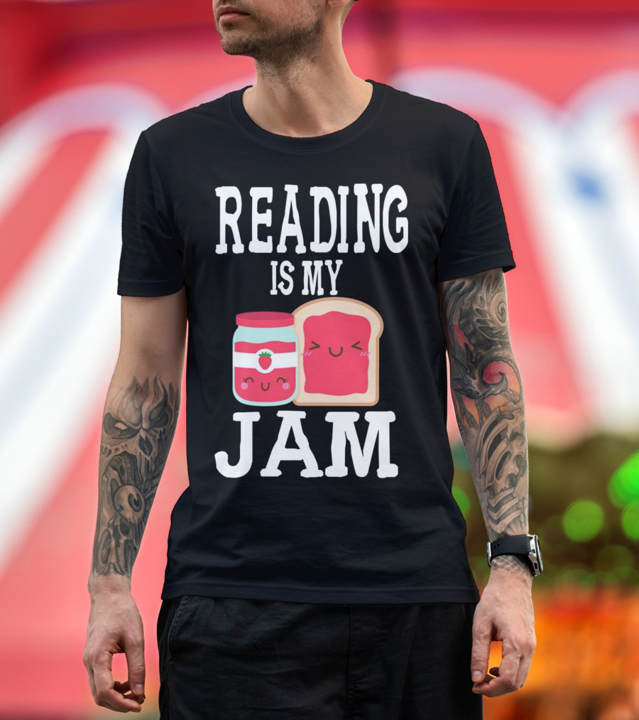 Reading Is My Jam Cute Smile Jam Jar and Toast Kawaii T-Shirt
