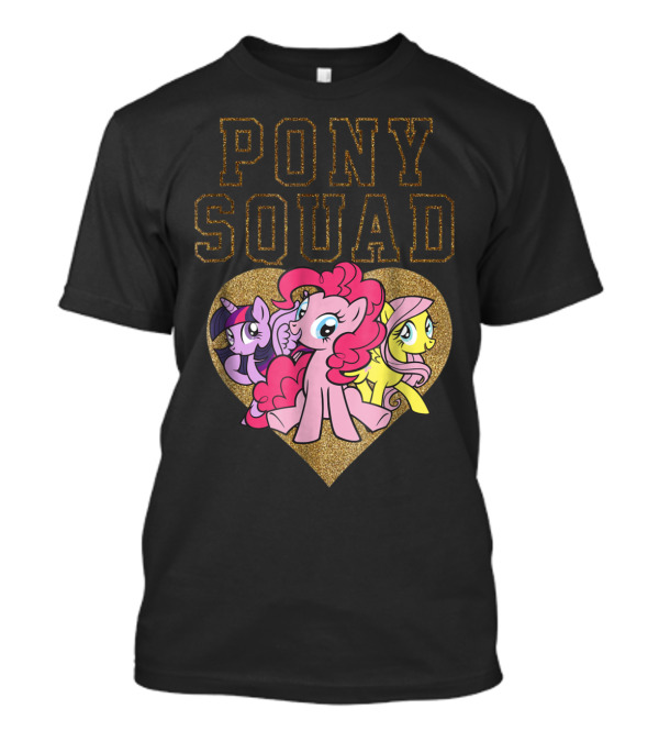 My Little Pony Pony Squad With Glitter Heart Twilight Fluttershy Pinkie Pie T-Shirt
