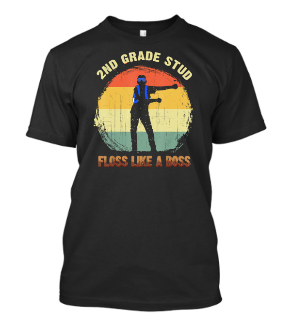 2nd Grade Stud Floss Like A Boss Retro T-Shirt