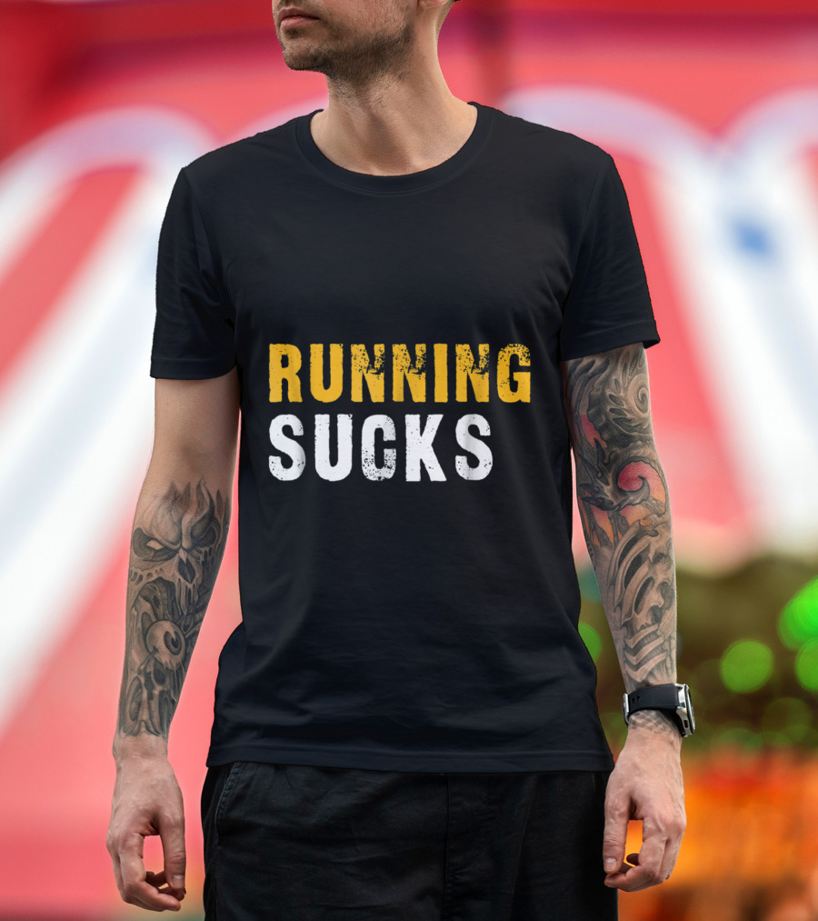 Running Sucks Funny Running Sucks Bold Yellow T-Shirt
