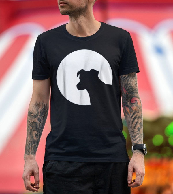 Premium T-Shirt: Jack Russell Silhouette Against Full Moon T-Shirt Jack Russell Silhouette Against Full Moon T-Shirt