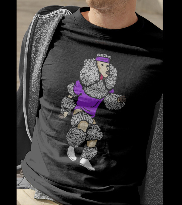 Poodle Wearing 80s Workout Outfit And Headband T-Shirt