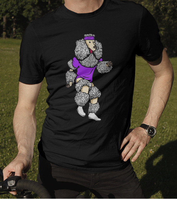 Poodle Wearing 80s Workout Outfit And Headband T-Shirt