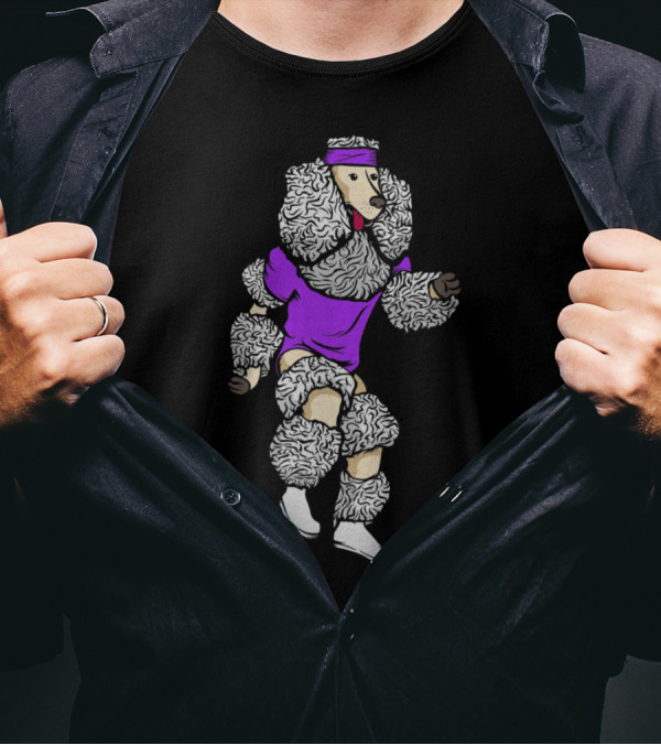 Poodle Wearing 80s Workout Outfit And Headband T-Shirt