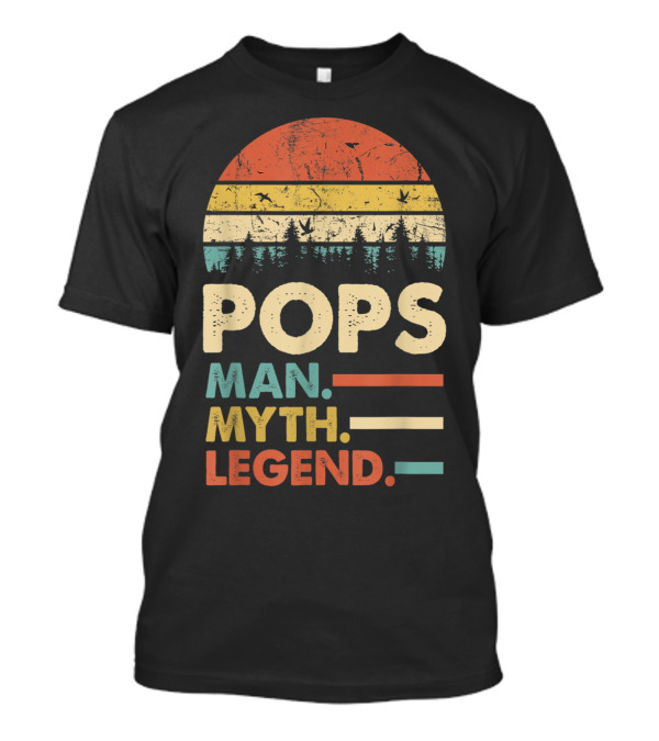 POPS The Man The Myth The Legend Retro Vintage Sunset T-Shirt