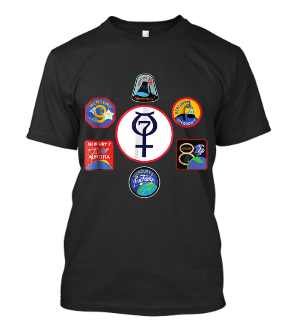 NASA Mercury Liberty Bell Aurora Freedom Friendship 7 Crew Emblems T-Shirt
