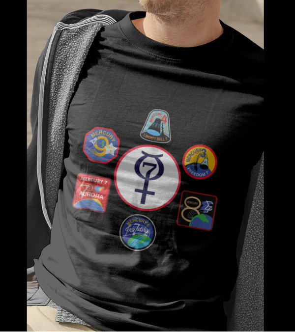 NASA Mercury Liberty Bell Aurora Freedom Friendship 7 Crew Emblems T-Shirt