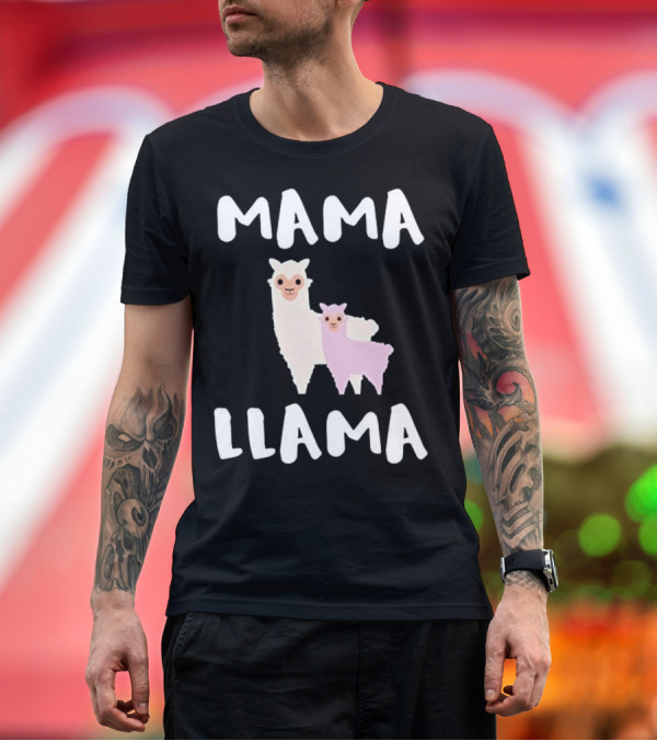 Premium T-Shirt: Mama Llama Funny Cute Mom Tops Llama T-Shirt Mama Llama Funny Cute Mom Tops Llama T-Shirt