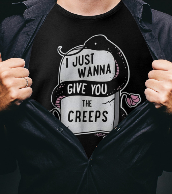 I Just Wanna Give You The Creeps Tombstone Snake Flowers T-Shirt