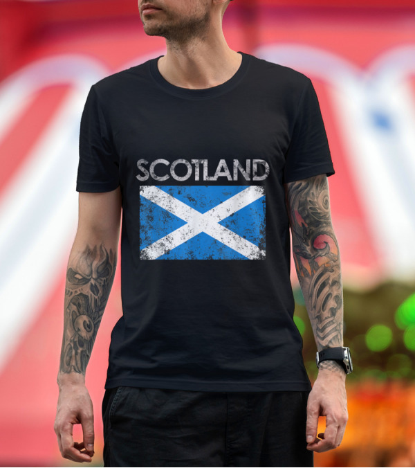 Premium T-Shirt: Vintage Scotland Pride Flag Scottish T-Shirt Vintage Scotland Pride Flag Scottish T-Shirt