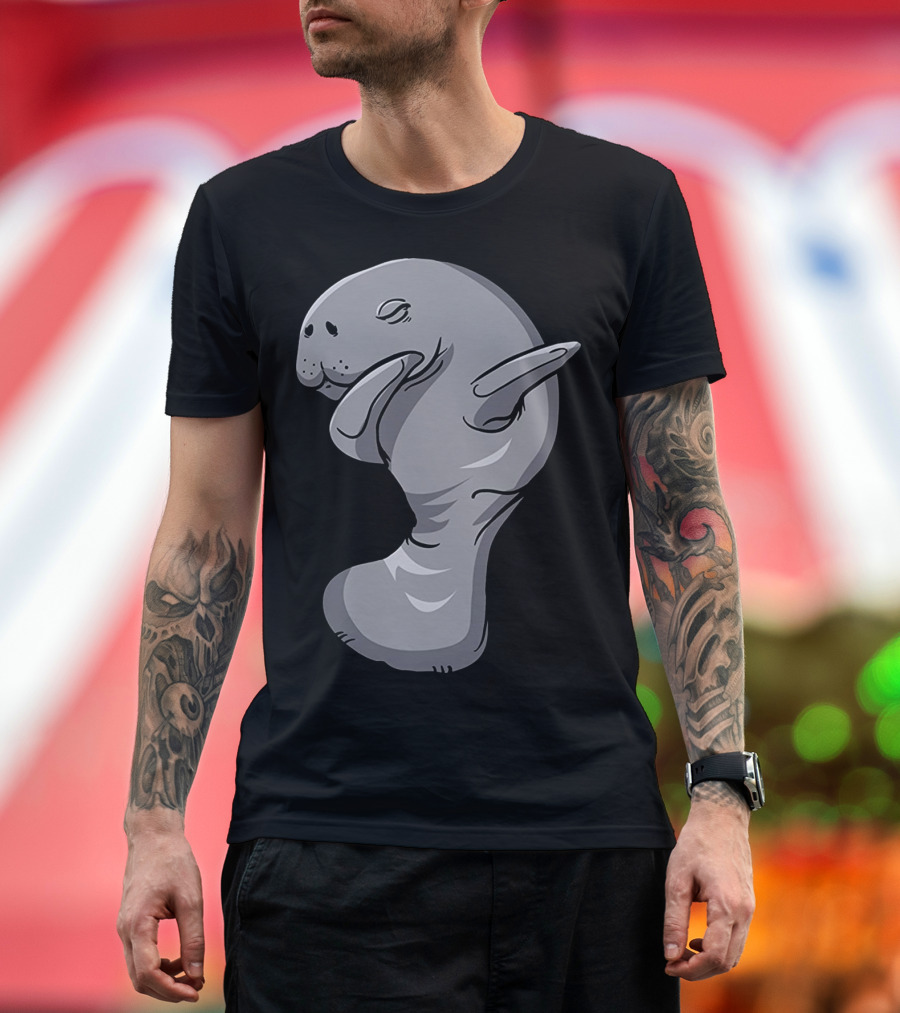 Manatee Dabbing Pose Fun Manatee Dance T-Shirt
