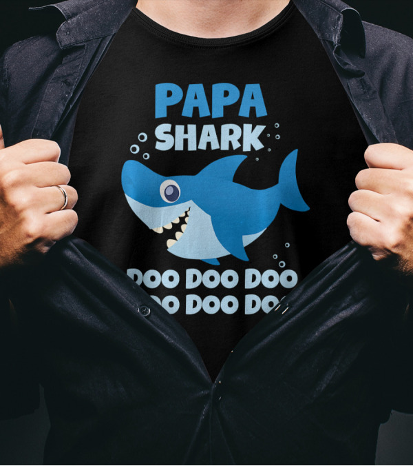 PAPA SHARK DOO DOO DOO SHARK FAMILY SONG INSPIRED T-Shirt