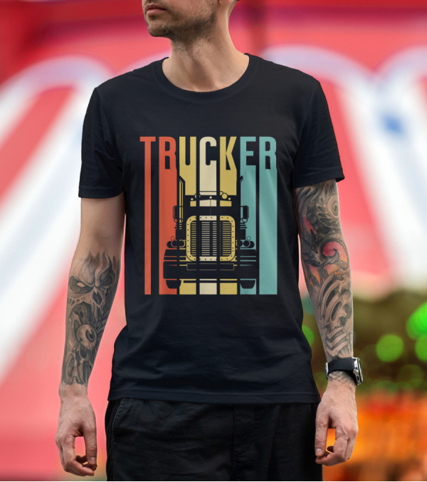 Premium T-Shirt: Vintage Rainbow Trucker T-Shirt Vintage Rainbow Trucker T-Shirt