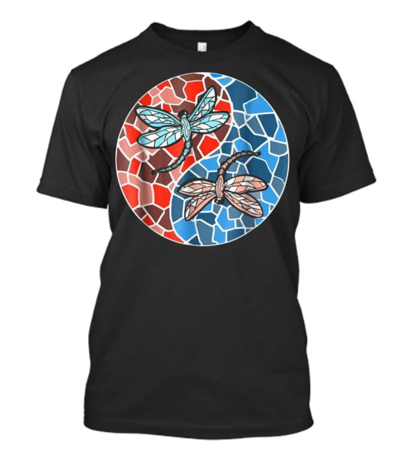 Dragonfly Yin Yang Mosaic Insect T-Shirt