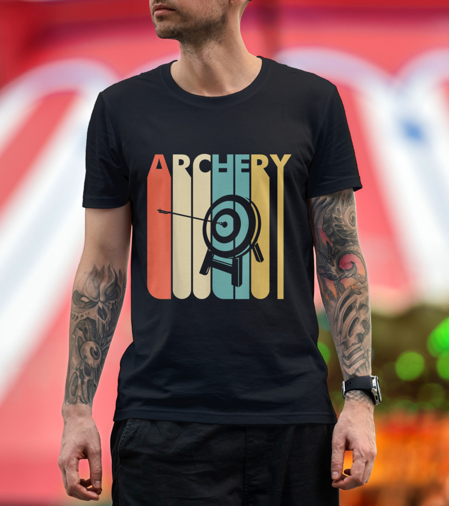 Vintage Style Archery Retro Target Stripe T-Shirt