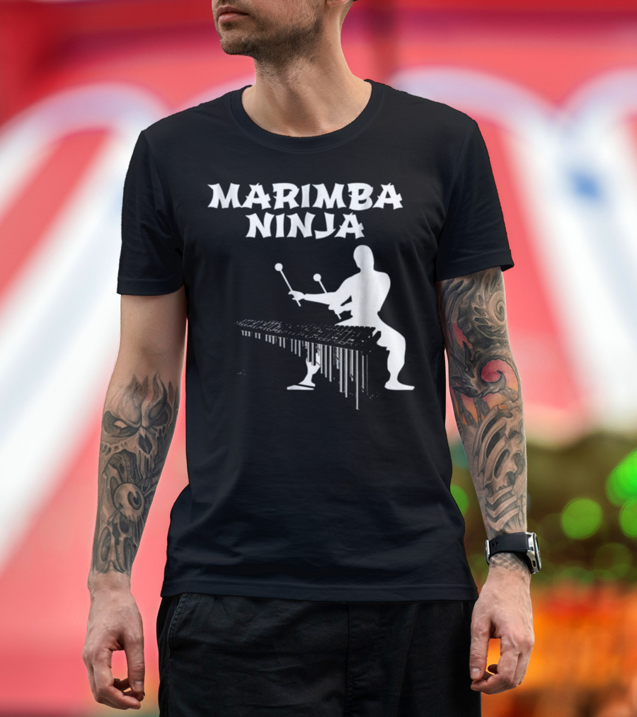Marimba Ninja Percussion Ensemble Stealth Warrior T-Shirt