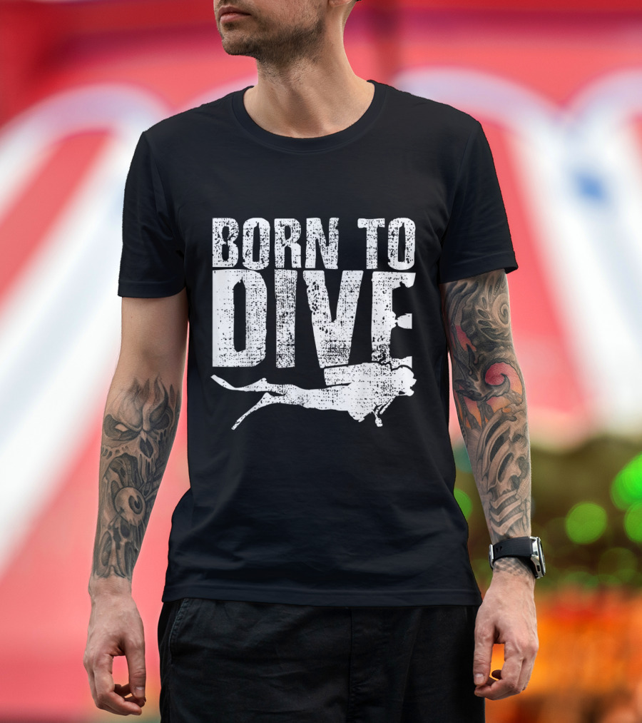 Born to Dive Scuba Diver Mermaid Ocean Divi T-Shirt