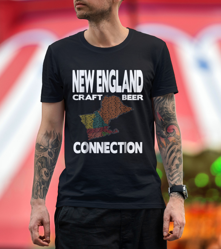New England Craft Beer Styles Connection Map T-Shirt