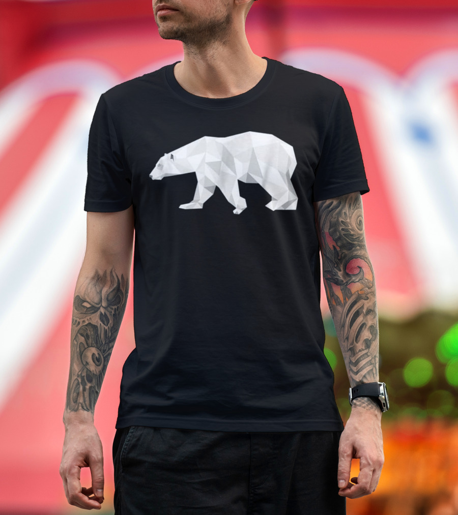 Cool Geometric Polar Bear Animal T-Shirt