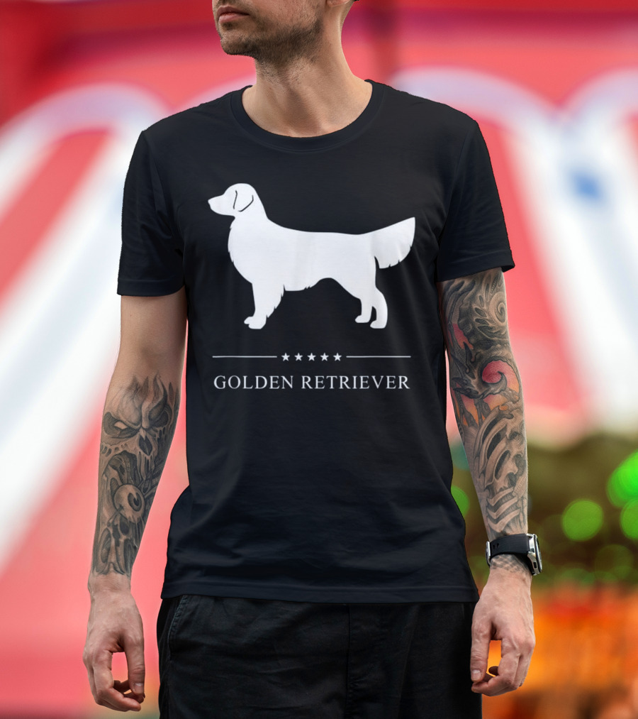 Golden Retriever Silhouette White T-Shirt