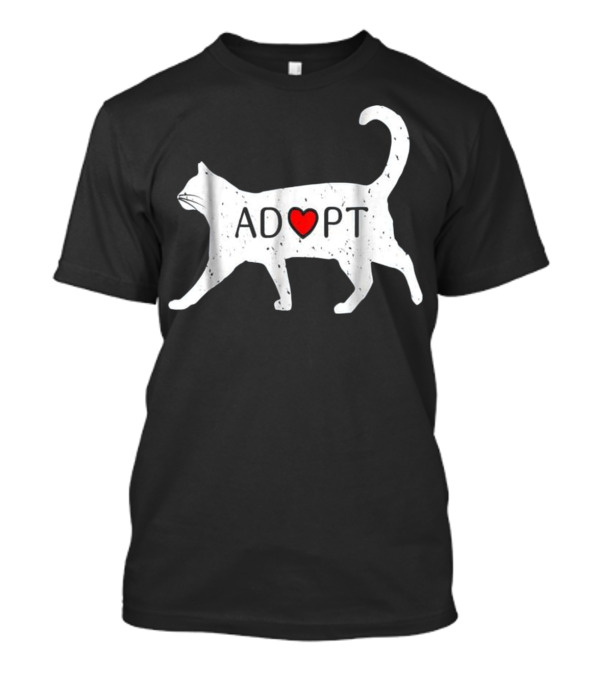 Adopt A Cat Heart Logo Feline Rescue And Advocacy T-Shirt