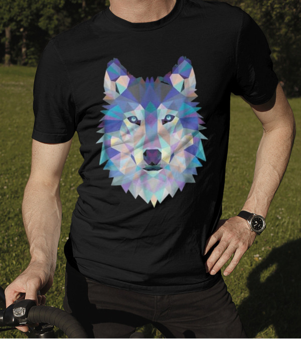 Cool Unique Wolf Pack Geometric Pattern Artwolf Gra T-Shirt