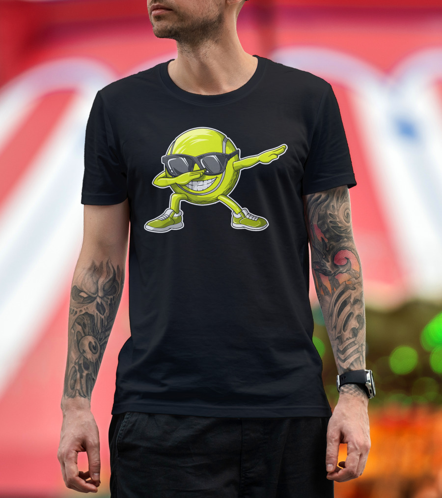 Funny Dabbing Tennis Ball With Sunglasses T-Shirt