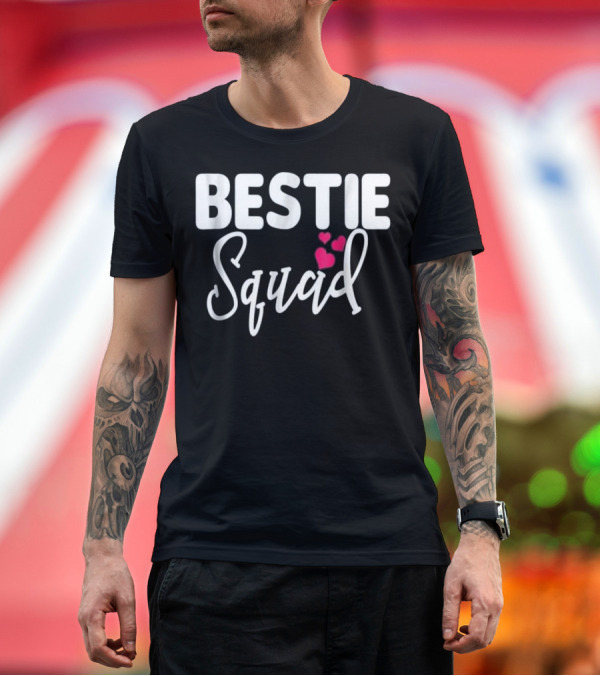Premium T-Shirt: Bestie Squad Matching BFF Friend Hearts T-Shirt Bestie Squad Matching BFF Friend Hearts T-Shirt