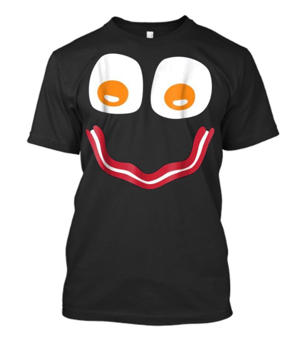 I Love Bacon And Eggs Funny Face Smiley Breakfast T-Shirt