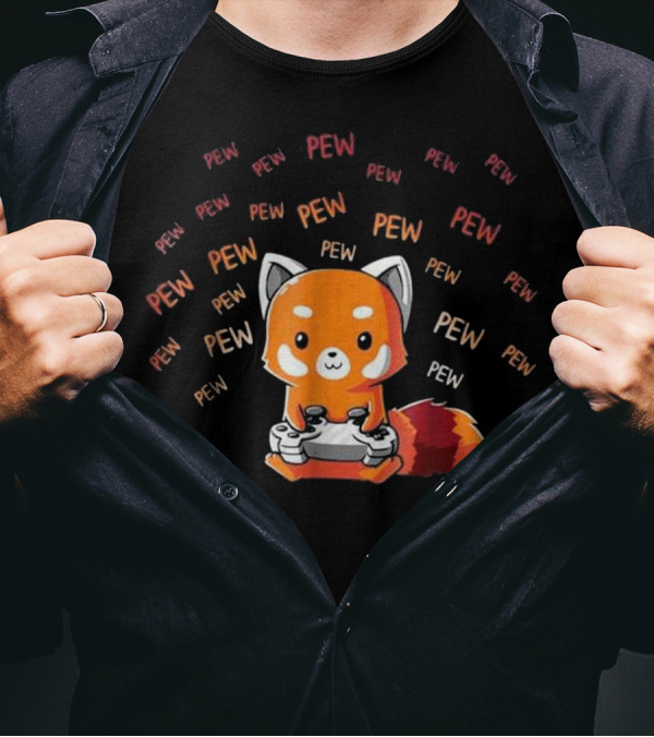Pew Pew Fox Gamer Controller T-Shirt