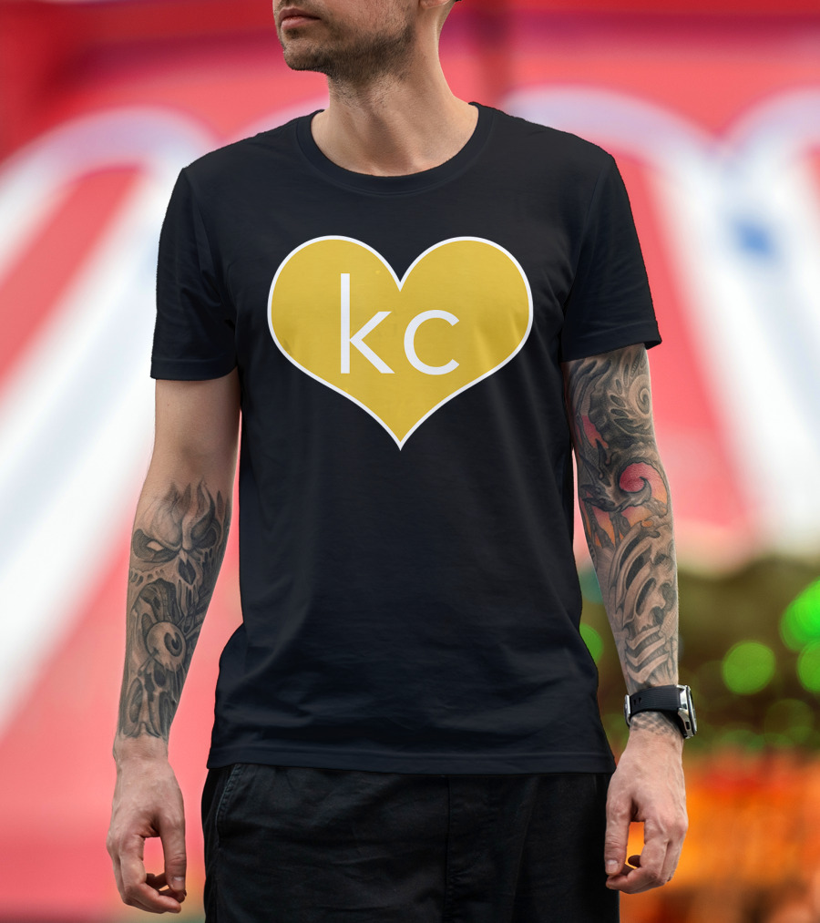 Kansas City Heart KC Yellow Heart T-Shirt