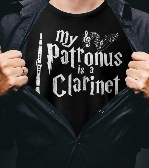 My Patronus Is A Clarinet Musical Notes T-Shirt