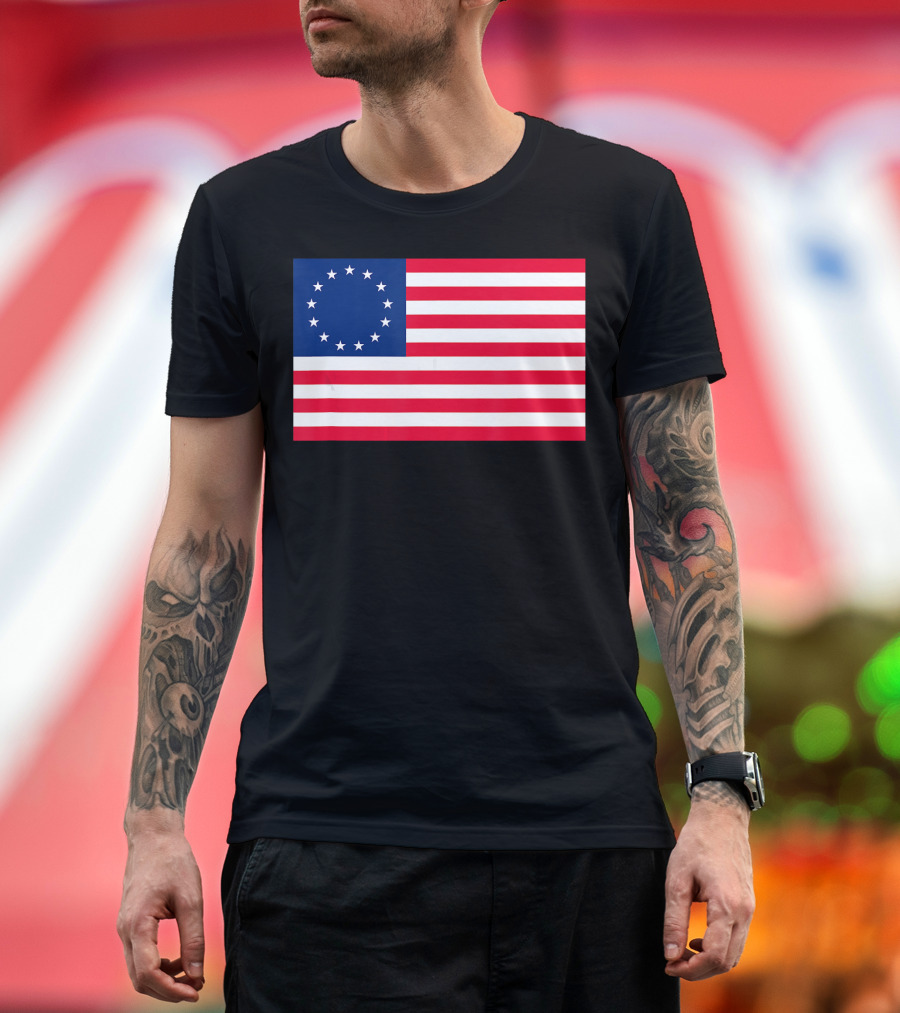 Revolutionary 13 Colonies Stars Betsy Ross Flag T-Shirt
