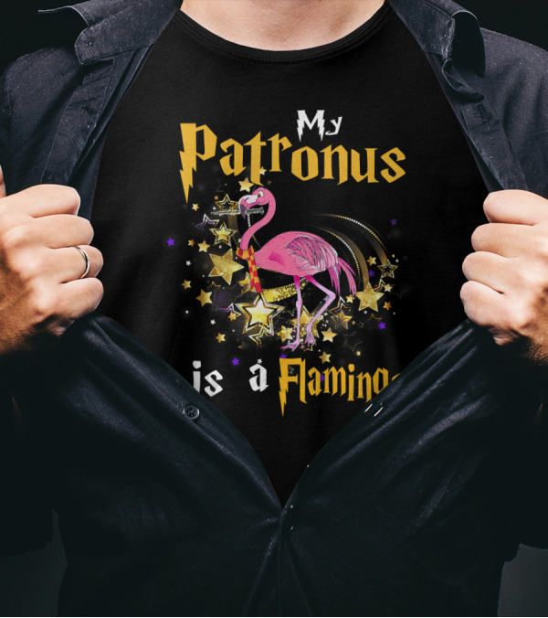 My Patronus Is A Flamingo Halloween And Chris Magic Stars Lightning T-Shirt