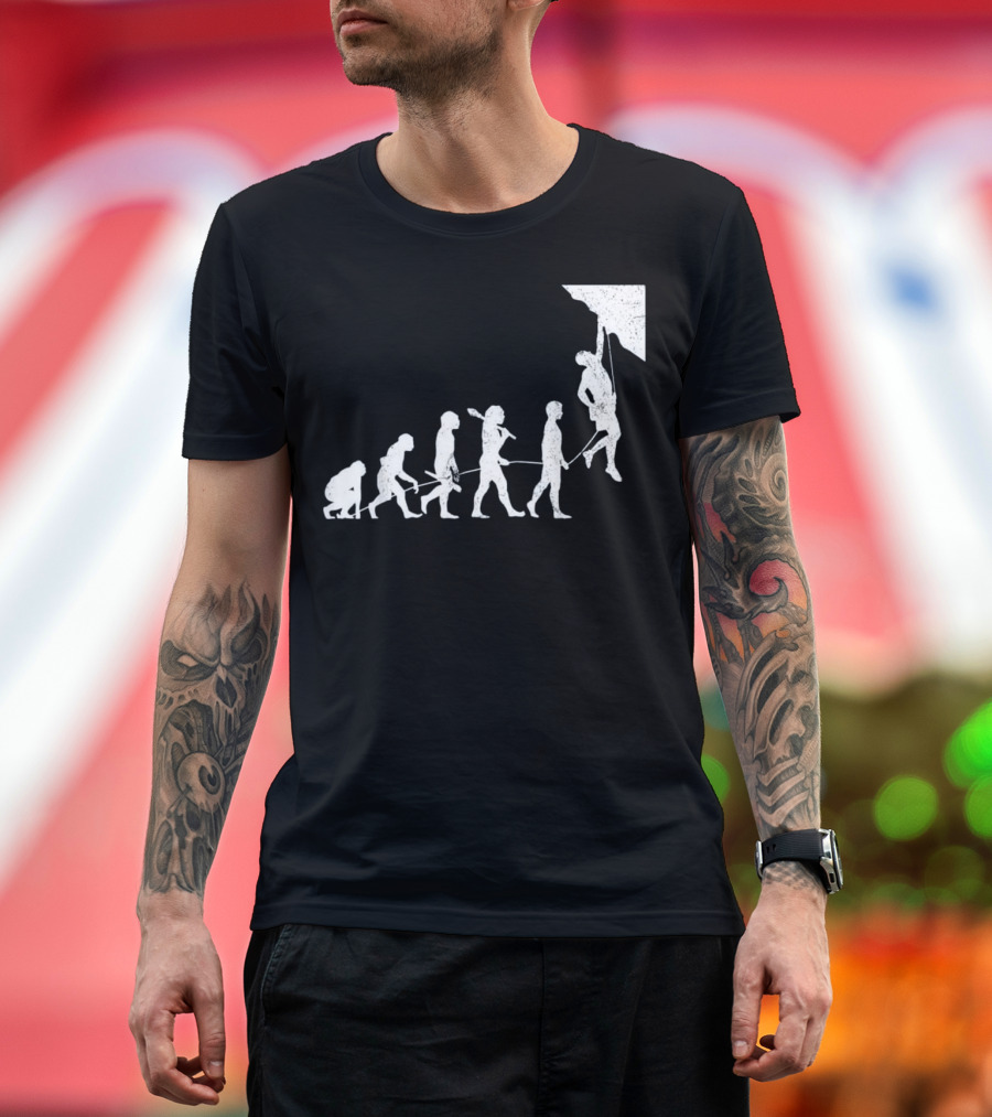 Rock Climbing Evolution Climber Progression T-Shirt