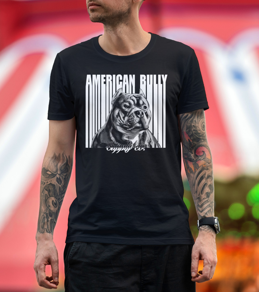 American Bully Lucky Luciano Barcode Pit Bull Supply Co T-Shirt