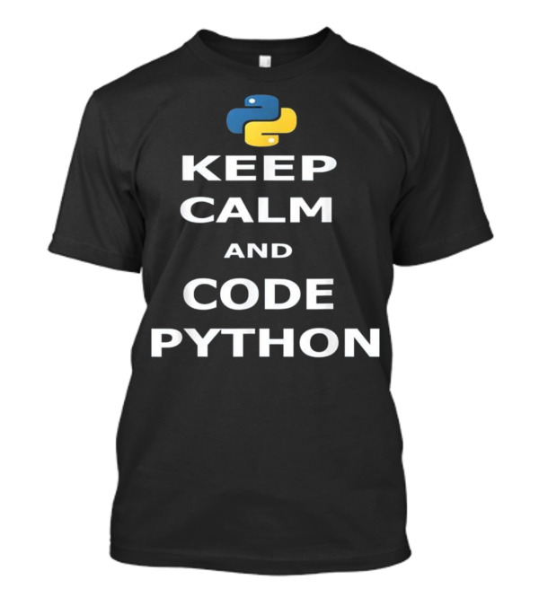 Keep Calm And Code Python With Blue And Yellow T-Shirt