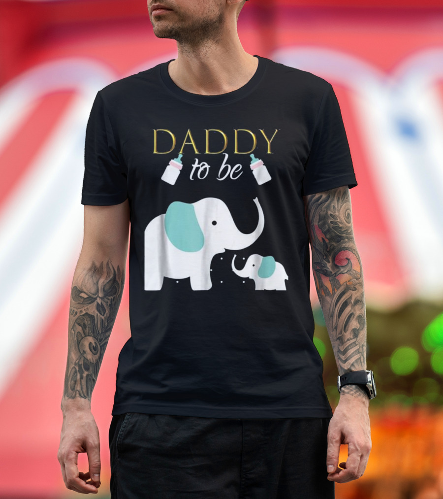 Daddy to Be Elephant Baby Shower for Boy T-Shirt