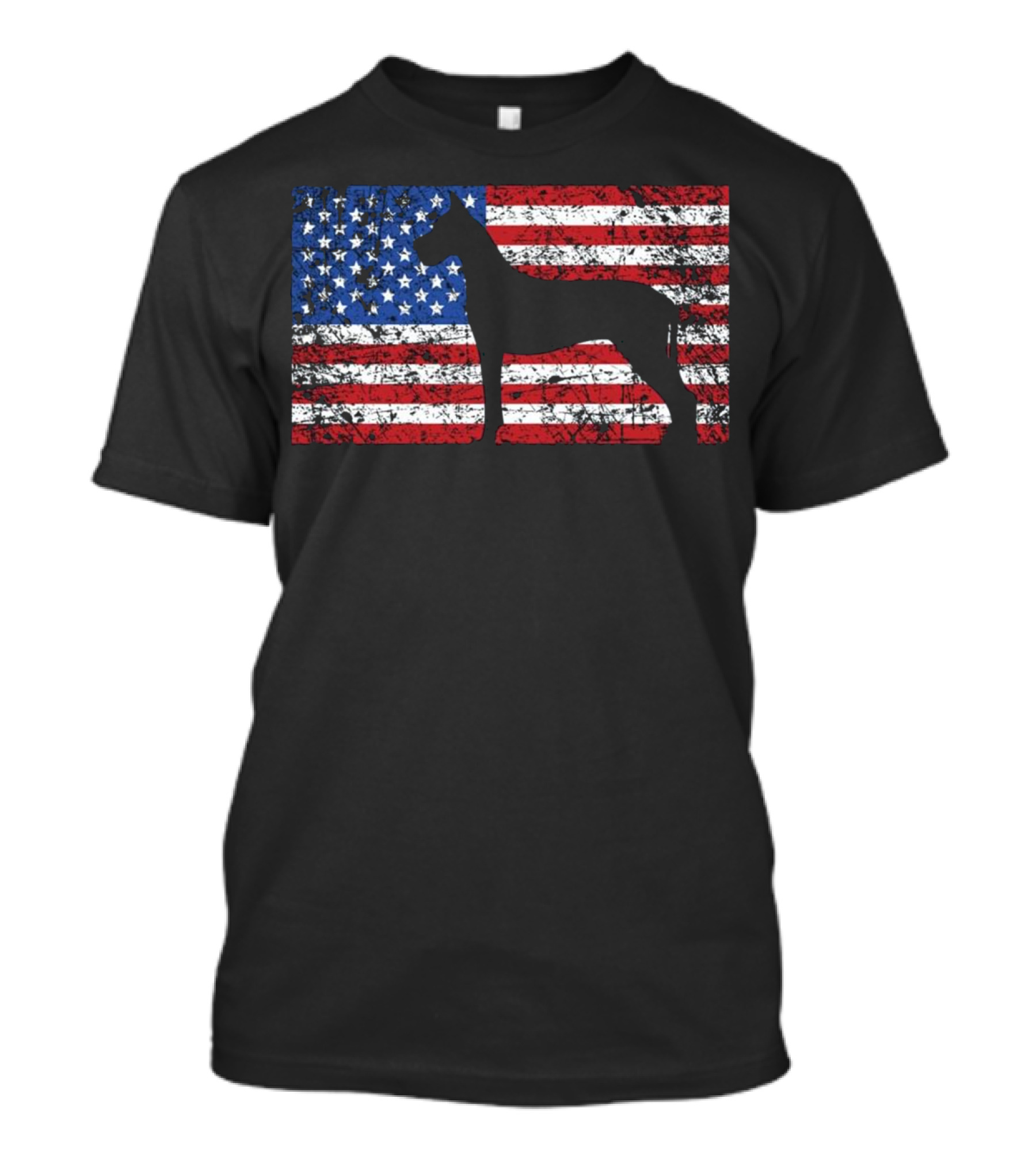 American Flag Great Dane Dog 4th Of July Patriotic T-Shirt