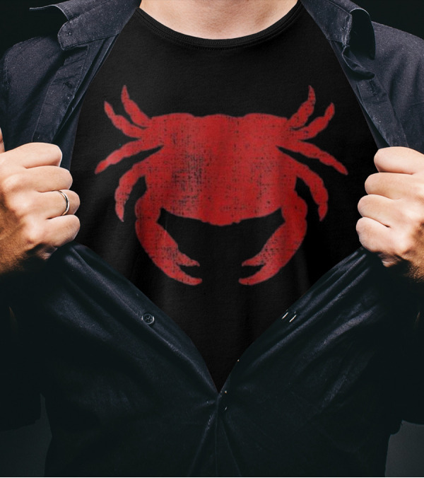 Crab Crabs Crabbing G Red Distressed Crab T-Shirt