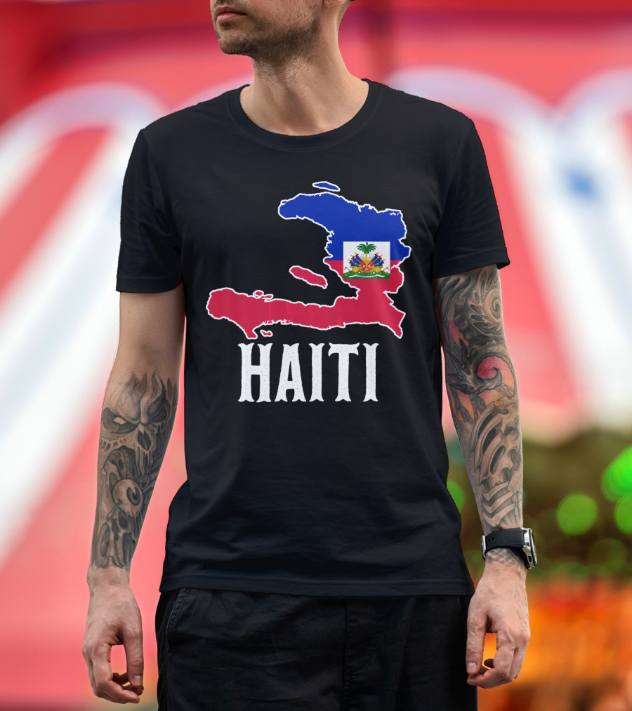 Haiti Haitian Map Roots Emblem Pride Symbol Flag Heritage T-Shirt