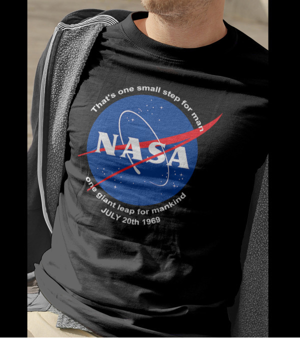 NASA One Small Step Moon Landing July 20th 1969 Patch T-Shirt