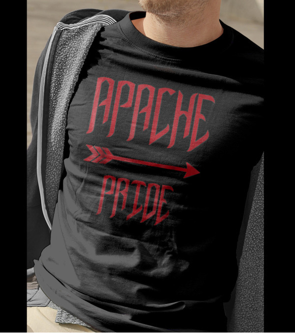 Apache Pride Arrow Red Text Traditional Symbolic T-Shirt