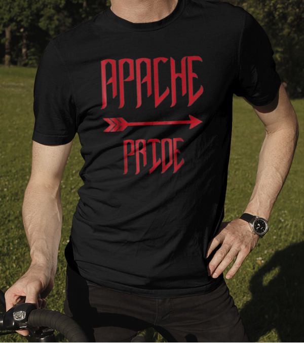 Apache Pride Arrow Red Text Traditional Symbolic T-Shirt