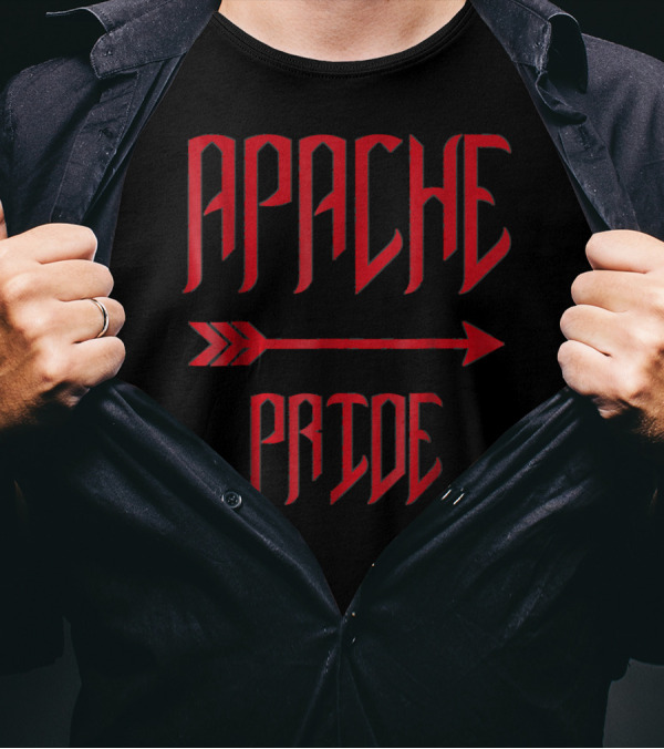Apache Pride Arrow Red Text Traditional Symbolic T-Shirt