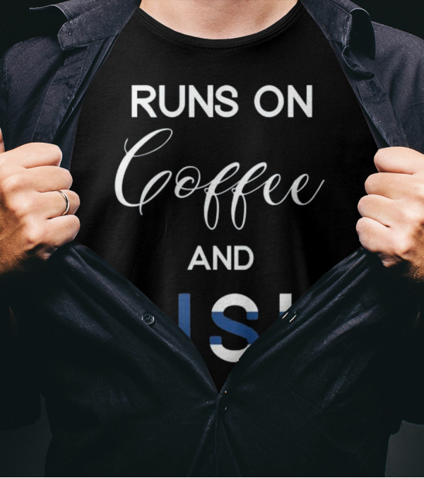 Runs On Coffee And Sisu Finland Pride Finnish T-Shirt