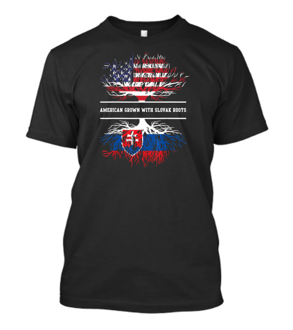 American Grown With Slovak Roots Flag Tree T-Shirt