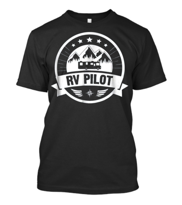 RV Pilot Adventure Mountains Stars Motorhome Journey T-Shirt