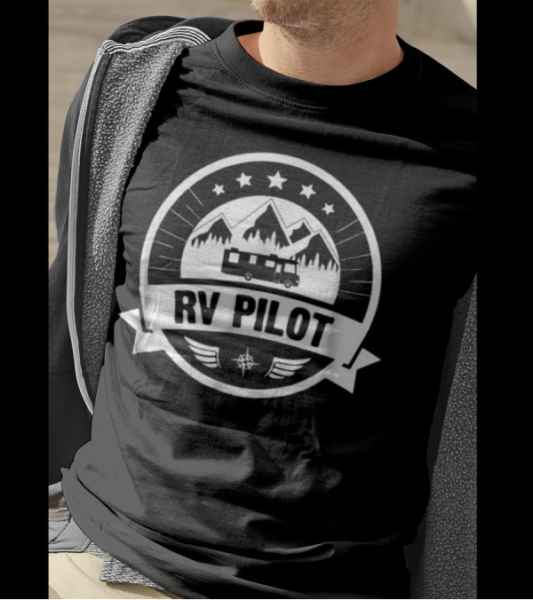 RV Pilot Adventure Mountains Stars Motorhome Journey T-Shirt