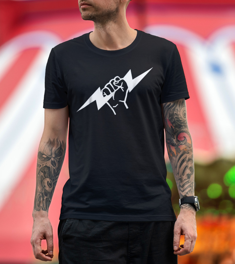 Electrician Flash Lightning Bolt Fist Hand T-Shirt
